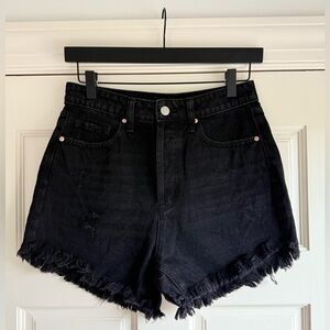 Wild Fable Black Highest High Rise Distressed Hem Shorts